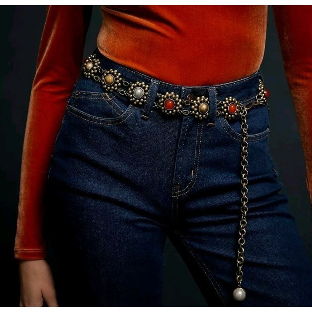 Free People Vintage Bloom Chain Belt OS